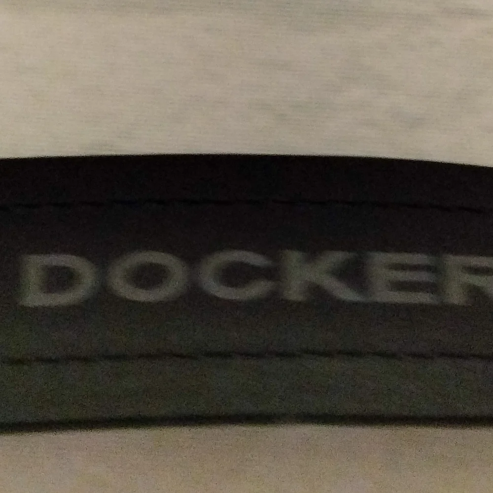 Dockers Sz 42 Men's Black Leather Belt Silver Belt Adjustable Classic Business